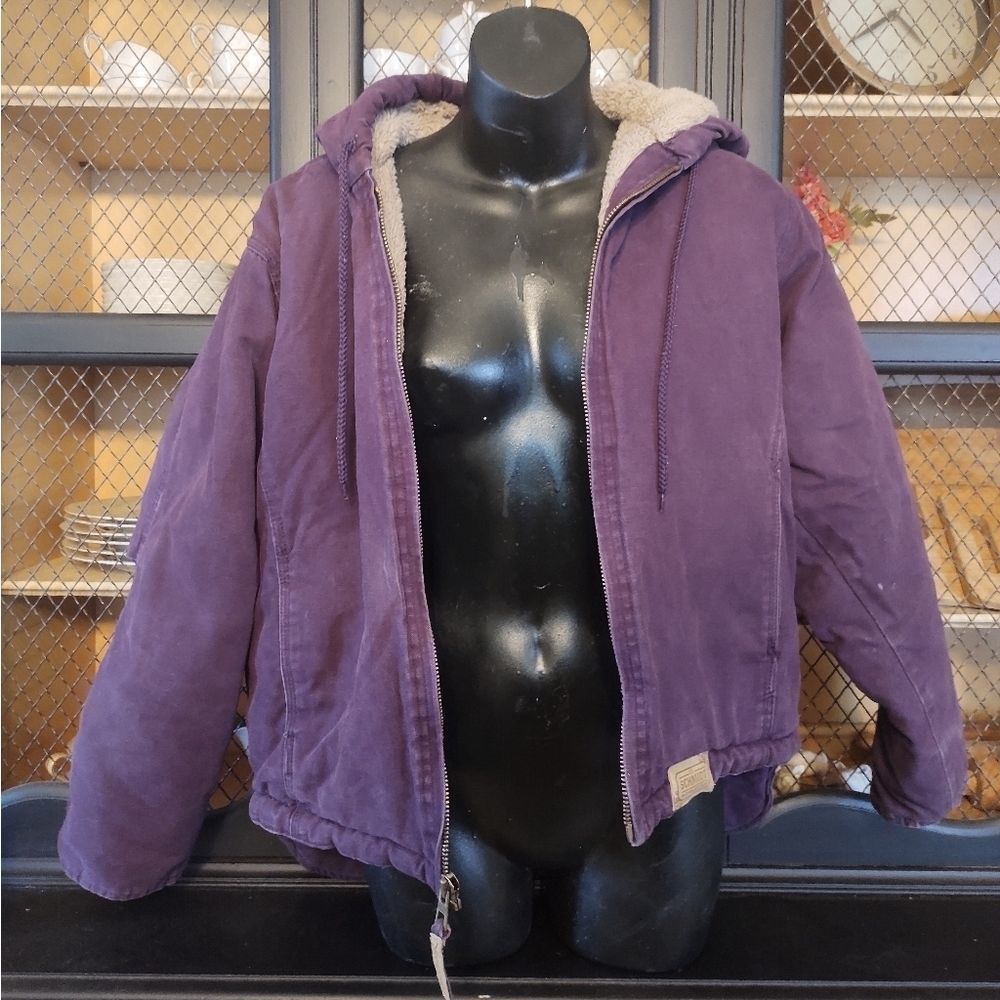 C.E. SCHMIDT WORK WEAR | PURPLE SHERPA LINED COAT - Picture 2 of 8